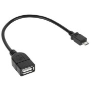 USB aljzat - micro USB dugó kábel 20cm